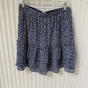 J Crew Floral Blue Skirt. EUC